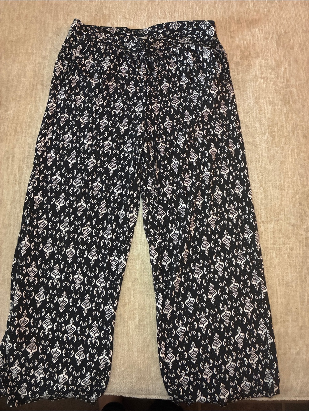 Serra Black and‎ White Printed Wide Leg Pants